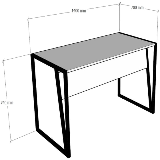 Γραφείο Μελέτης 24Mall Lettera από Μοριοσανίδα 140x70x74cm - Καφέ image 3