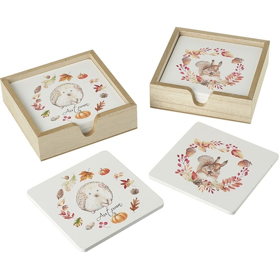 Heaven Sends Χριστουγεννιάτικα Ξύλινα Σουβέρ Ζωάκια του Δάσους - 4 Τμχ image 0