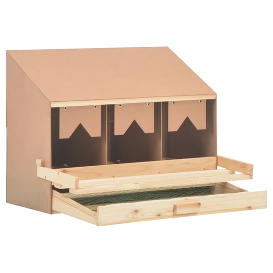 Vidaxl Φωλιά Για Κότες Με 3 Θέσεις 72x33x38 Εκ. Από Μασίφ Ξύλο Πεύκου image 3