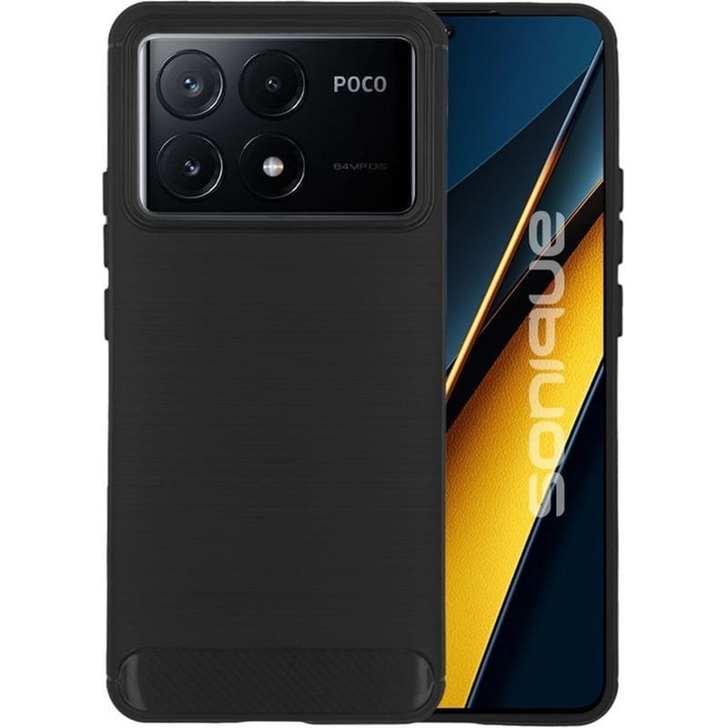 SONIQUE Θήκη Xiaomi Poco X6 Pro 5G - Sonique Σιλικόνης Carbon Brushed - Μαύρο