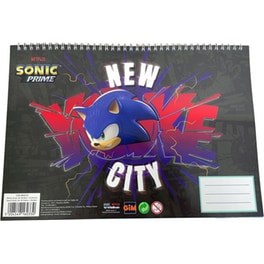 Μπλοκ Ζωγραφικής Gim 23x33 με Αυτοκόλλητα Sonic Prime 40 Φύλλων