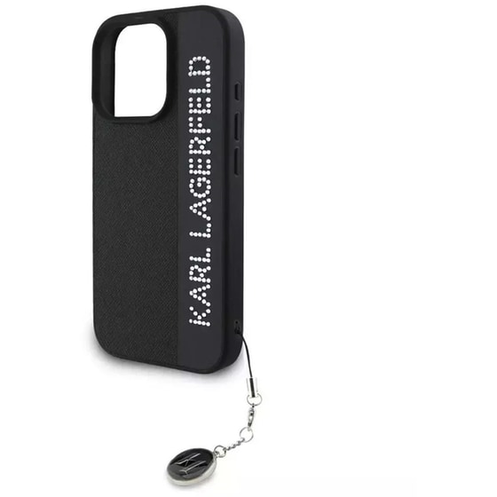 Θήκη Apple iphone 16 Pro - Karl Lagerfeld Saffiano Rhinestones And Charm - Μαύρο image 4