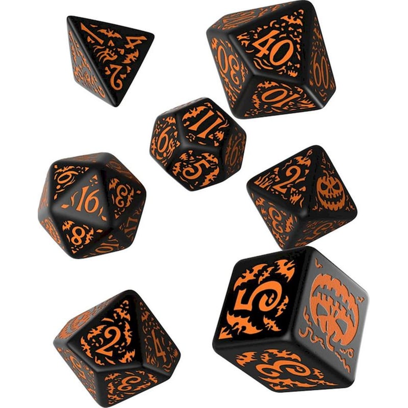 Σετ Ζάρια - Halloween Pumpkin Dice Set - Black And Orange