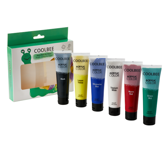 Χρώματα Ακρυλικά Coolbee 100Ml 6 Τεμάχια image 2