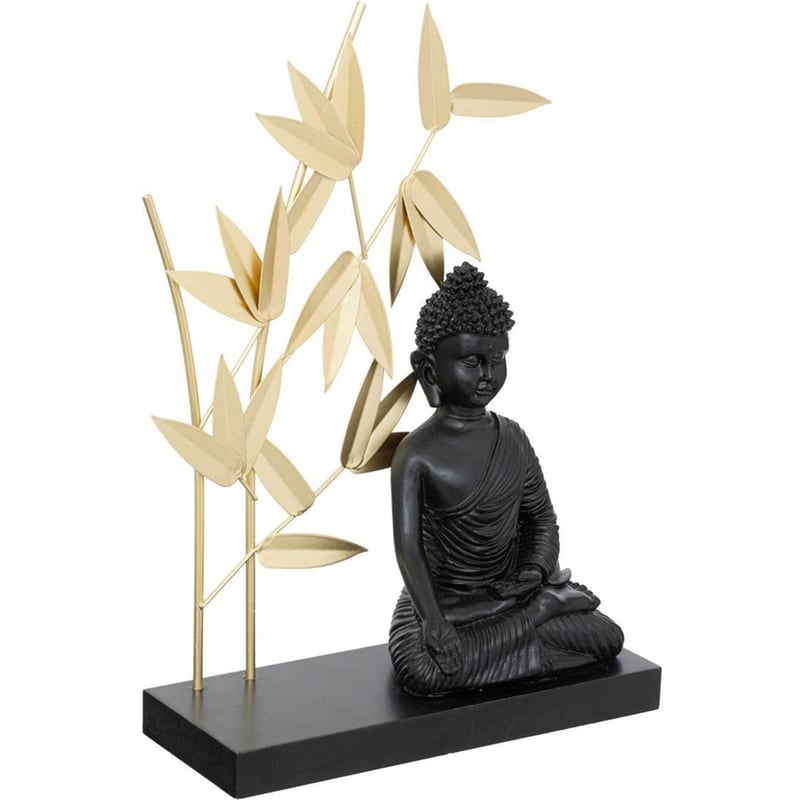 Διακοσμητική Φιγούρα Spitishop Βούδας Μεταλλική 21x8x31 cm - Μαύρο/Χρυσό