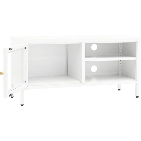 Έπιπλο Τηλεόρασης VidaXL Ατσάλι Και Γυαλί 90x30x44cm - Λευκό image 5