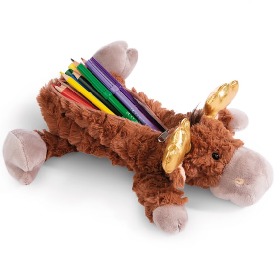 Λούτρινη NICI Κασετίνα Βαρελάκι Pouch Moose Thure (9cm) image 1