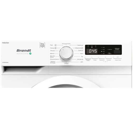 BRANDT WFB393QWG 9 kg 1.400 Στροφές Λευκό Πλυντήριο Ρούχων image 1