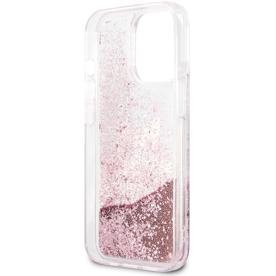Karl Lagerfeld Liquid Glitter Case  Quot;peek A Boo Cover Quot; Θήκη Προστασίας – Iphone 13 Pro Max (clear/glitter Pink) image 1