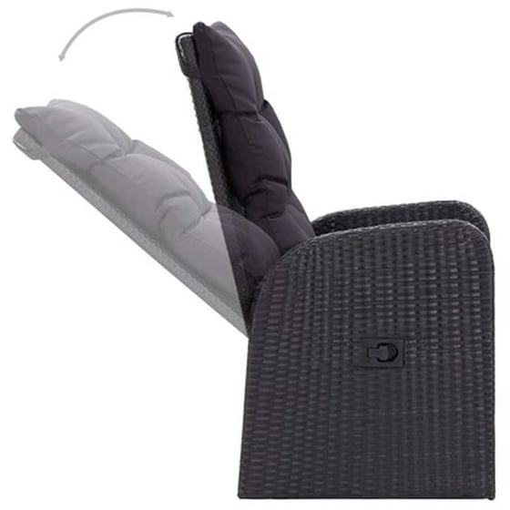 Vidaxl Σετ Τραπεζαρίας Κήπου 3 Τεμαχίων Μαύρο image 5