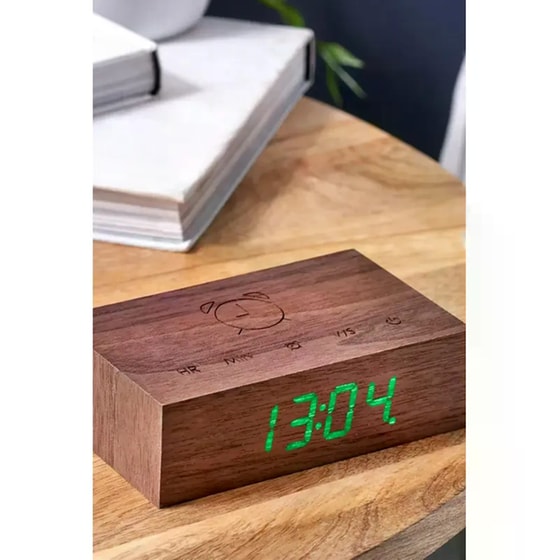 Ρολόι Ξυπνητήρι Gingko Natural Walnut image 4