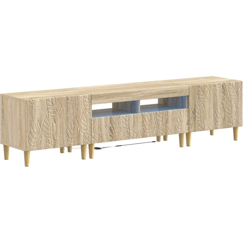 Έπιπλο Τηλεόρασης VidaXL DELFT με LED 3 τμχ 178 x 35 x 43 cm - Sonoma Δρυς