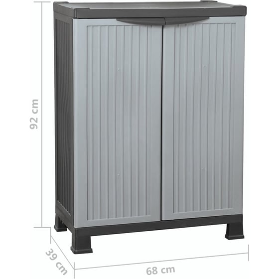 Ντουλάπι VidaXL Πλαστικό 68x39x92 cm - Γκρι/Καφέ image 8