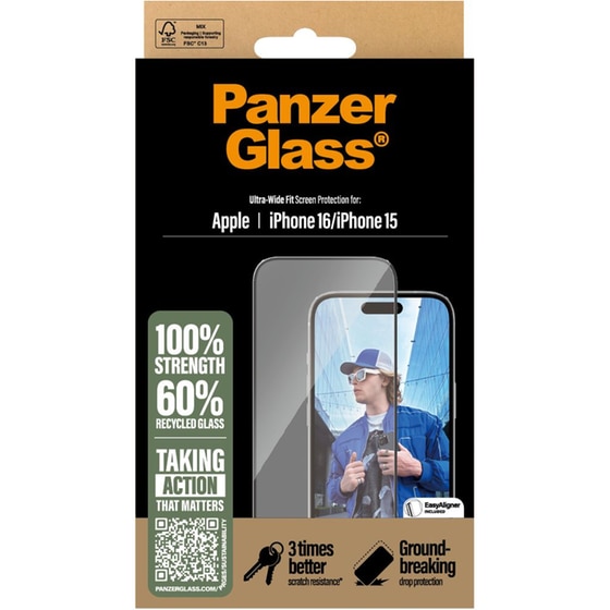 Προστατευτικό οθόνης Apple iPhone 16 - PanzerGlass Ultra-Wide Fit Screen Protection image 3