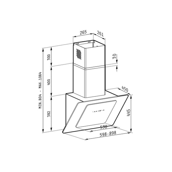 PYRAMIS Fiero 065023201 90cm Λευκό Απορροφητήρας Καμινάδα - Τζάκι image 1