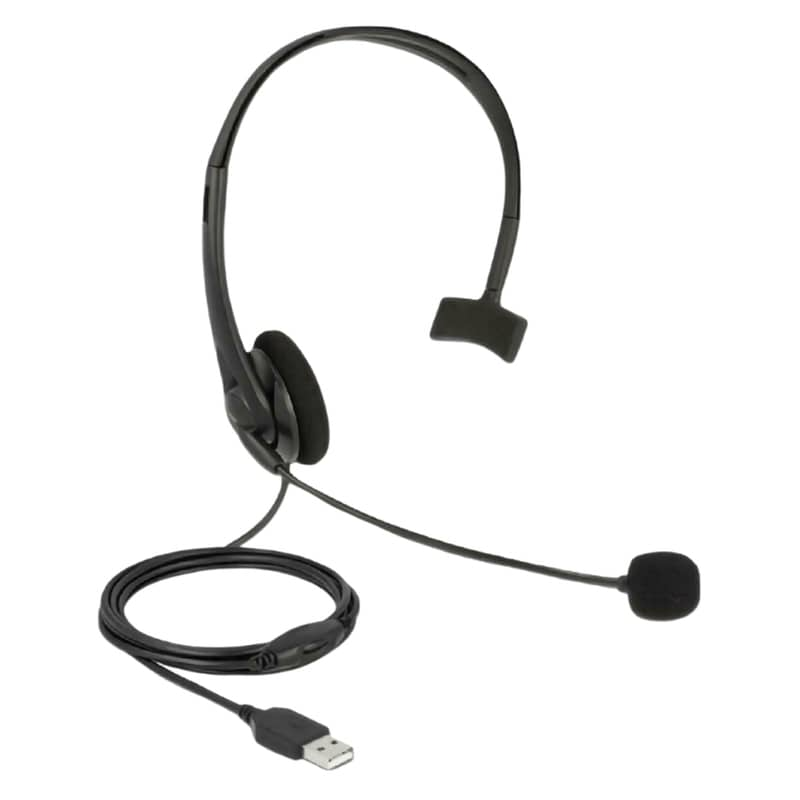 DELOCK Ακουστικά Headset Delock 27177 Mono με Μικρόφωνο Ακουστικά Κεφαλής Μαύρο