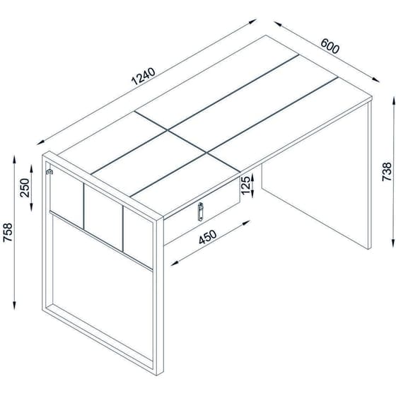Γραφείο Μελέτης 24Mall Firma από Μοριοσανίδα 124x60x75.8 cm - Καφέ image 3