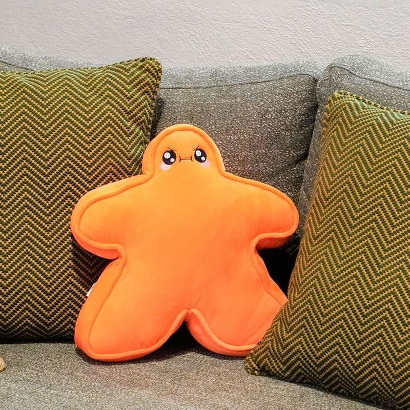 RATHSKELLERS Λούτρινο RATHSKELLERS Μαξιλάρι Meeplemoods Happy Vs Angry Signature Orange (20cm)