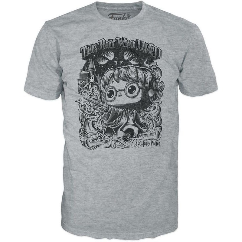 Funko Pop! Tee: Harry Potter – The Boy Who Lived Grey T-shirt (m)