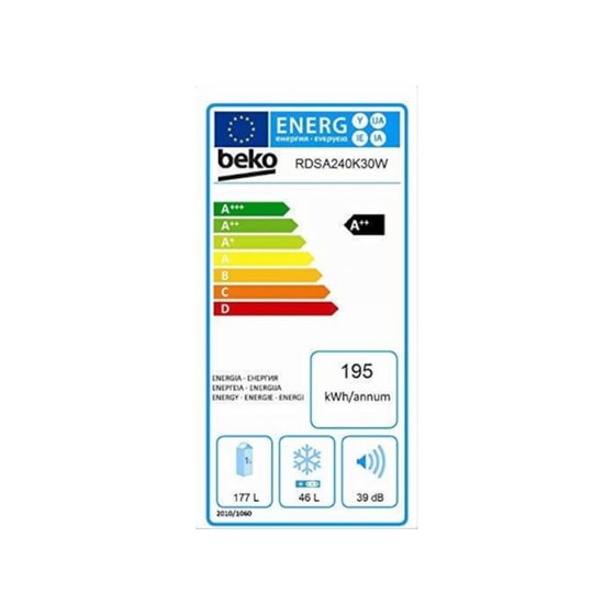 Ψυγείο Δίπορτο Beko Rdsa 240K30 Wn image 1
