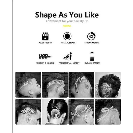 ANDOWL Q-LF753 Κουρευτική Μηχανή  Επαναφορτιζόμενη Χρυσή image 3