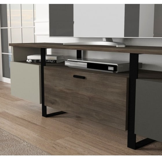 Έπιπλο Τηλεόρασης 24Mall Franco από Μοριοσανίδα 150x31.5x46.2 cm - Πολυχρωμό image 4
