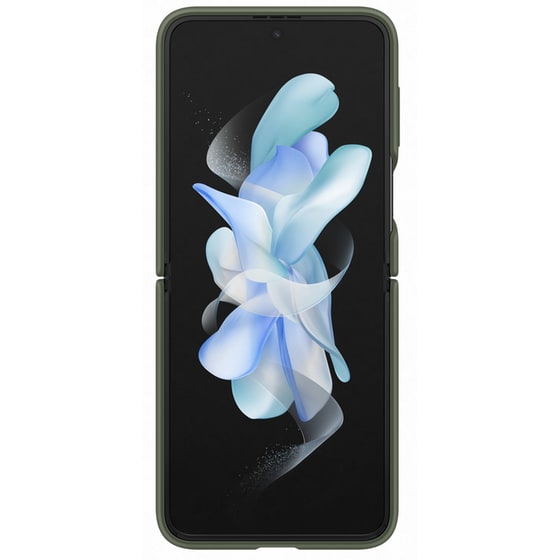 Θήκη Samsung Galaxy Z Flip 4 - Samsung Silicone Cover with Ring - Χακί image 1