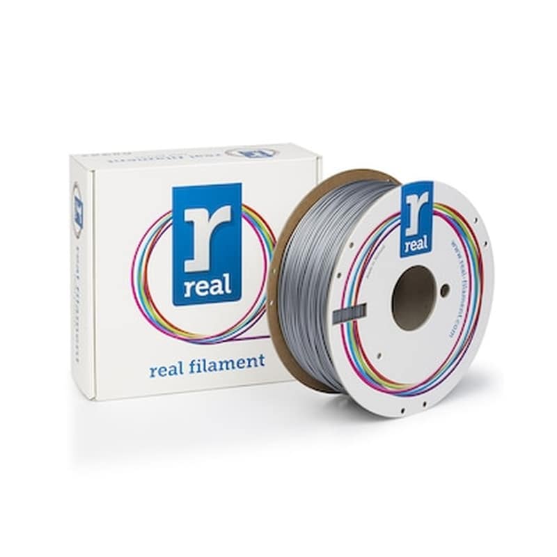 REAL FILAMENTS Real Pla 3d Printer Filament - Silver - Spool Of 1kg - 1.75mm (refplasilver1000mm175)