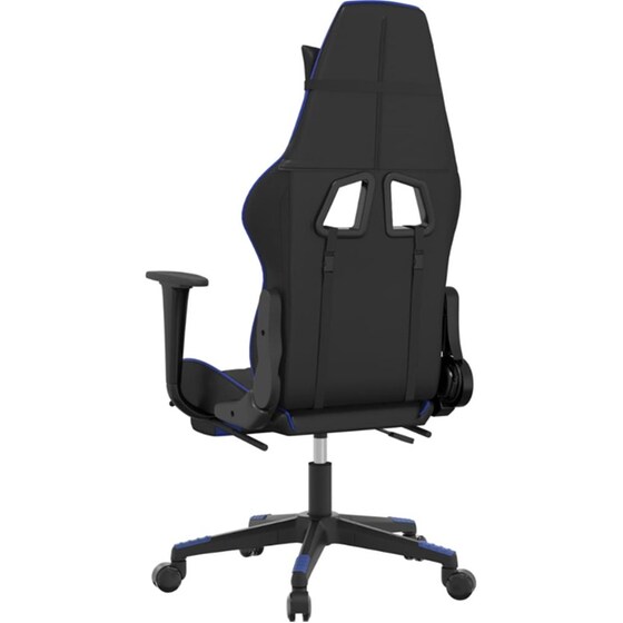 Καρέκλα Gaming VIDAXL 345522 με Υποπόδιο από Τεχνητό Δέρμα - Μαύρο / Μπλε image 4