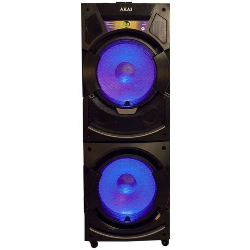 AKAI Party Speaker Akai DJ-S5H 400W Karaoke Με Μίκτη και Ασύρματo Μικρόφωνo - Μαύρο