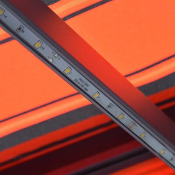 Τέντα Vidaxl Συρόμενη Χειροκίνητη με LED 350x250cm - Πορτοκαλί/Καφέ image 2