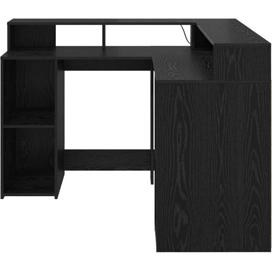 Γραφείο VidaXL από Επεξεργασμένο Ξύλο 130x130x91 cm - Μαύρη Οξιά image 5