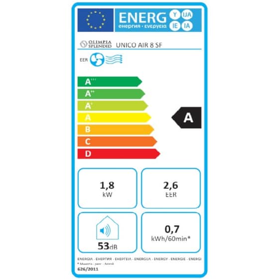 Κλιματιστικό χωρίς εξωτερική μονάδα OLΙMPIA SPENDID Unico AIR 8 HP 6.000 BTU Ψύξης/Θέρμανσης image 1