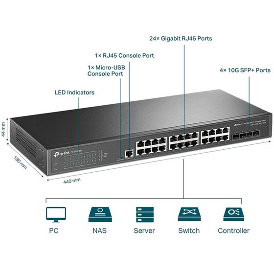 TP-Link TL-SG3428X Network Switch Managed L2+ Gigabit Ethernet (1000 Mbps) 24-Port 1U image 3
