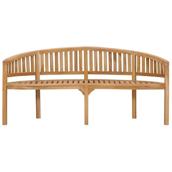 Παγκάκι VidaXL με Καμπυλωτή Πλάτη από Μασίφ Ξύλο Teak 180x66x86 cm - Καφέ image 2