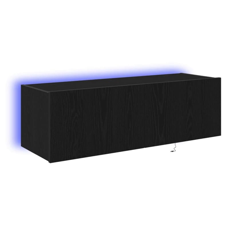 Έπιπλο Τηλεόρασης VidaXL Επιτοίχιο με LED 2 τμχ 100 x 35 x 31 cm - Μαύρη Οξιά