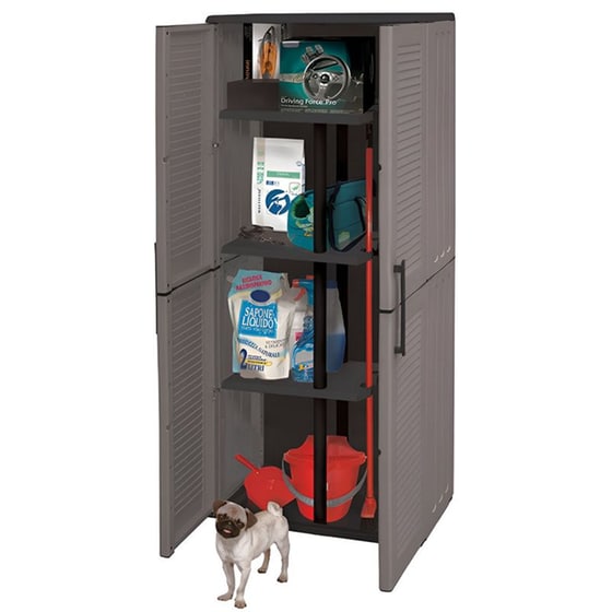 Ντουλάπα Artplast Δίφυλλη Πλαστική 68x37x169 cm - Γκρι image 1