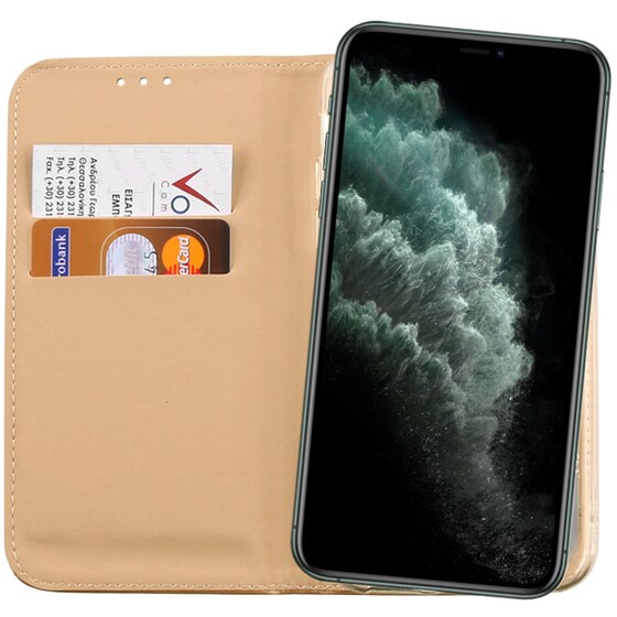 Θήκη Apple iPhone 11 Pro Max - Volte-tel Pocket Magnet Book Stand - Gold image 1