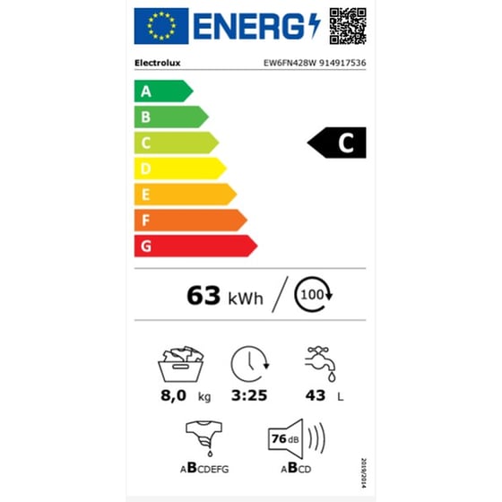 ELECTROLUX EW6FN428W 8 kg 1.200 Στροφές Λευκό Πλυντήριο Ρούχων image 7