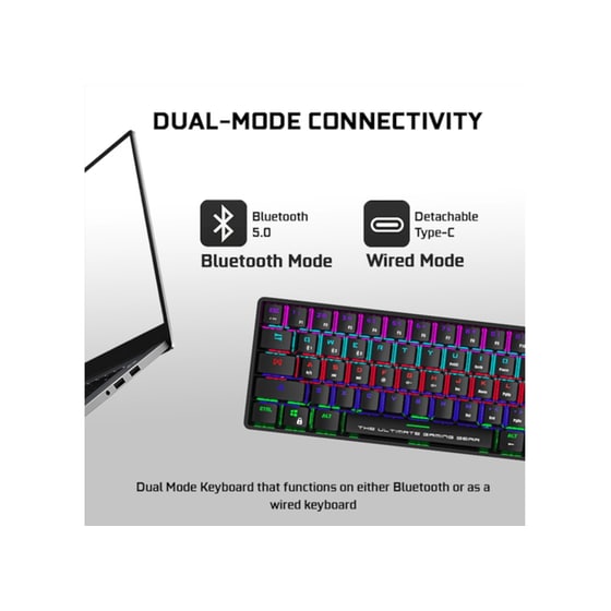Ασύρματο Πληκτρολόγιο Bluetooth Armaggeddon MKA-61R Mechanical - Μαύρο image 4