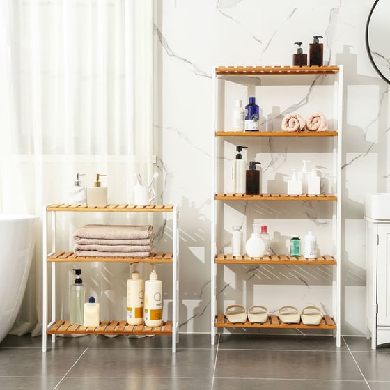 Ραφιέρα Songmics Bcb33wn από Bamboo/Μέταλλο 60x26x66cm - Καφέ/Λευκό image 3