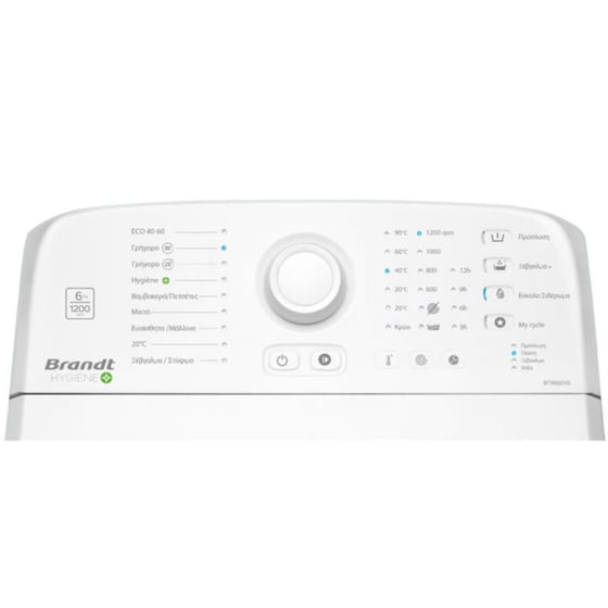 BRANDT BT36022VG 6 kg 1.200 Στροφές Λευκό Πλυντήριο Ρούχων image 2