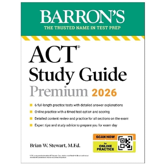 ACT Study Guide Premium, 2026: 6 Practice Tests + Comprehensive Review + Online Practice for the New Enhanced ACT image 0