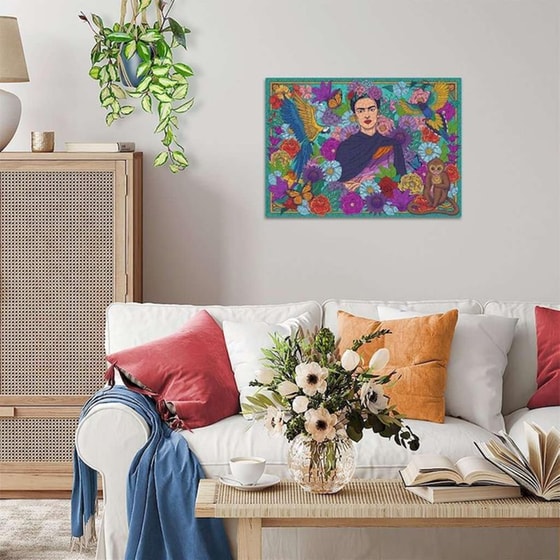 Παζλ Ravensburger Frida Kahlo's Paradise: Parrot, Monkey and Blooms (1000 Κομμάτια) image 5