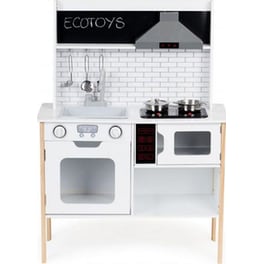 Ξύλινη Παιδική Ecotoys Plk537 Κουζίνα Με Led Φωτισμό & Ήχο - 70x29.5x94.5 cm,