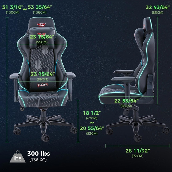 Καρέκλα Gaming Eureka Ergonomic GC-03 από Τεχνητό Δέρμα - Μαύρη image 4