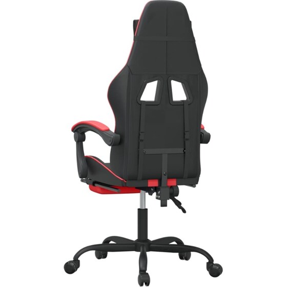 Καρέκλα Gaming VIDAXL 349532 με Υποπόδιο από Τεχνητό Δέρμα - Μαύρο image 3