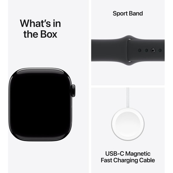 Apple Watch Series 10 GPS 42mm Jet Black Aluminium Case with Black Sport Band - M/L image 8