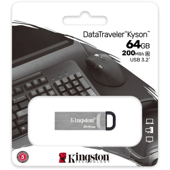 Kingston DataTraveler Kyson 128GB USB 3.2 Stick - Γκρι image 2