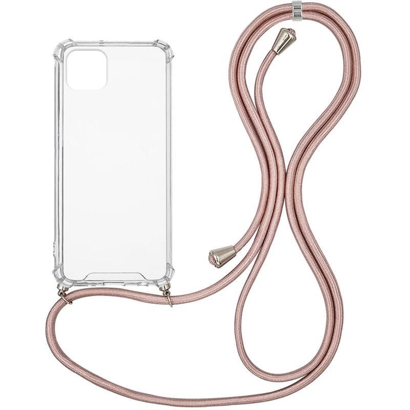 Θήκη Apple iPhone 11 Pro Max - Sonique Armor Με Κορδόνι Ροζ Χρυσό Σατινέ - Clear